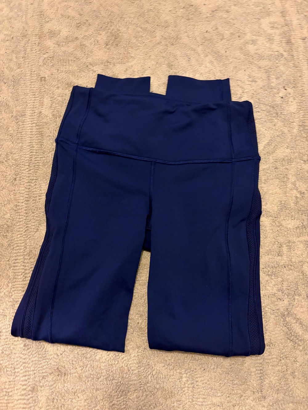LULULEMON Women’s 4 Navy Blue High-Rise Mesh Leggings Pants